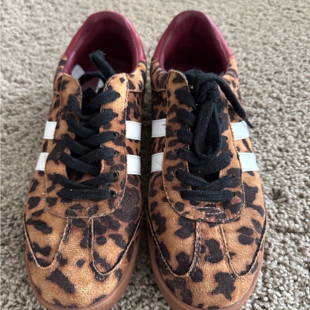 Leopard Print Sneakers with Black Laces